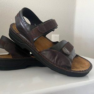 Naot Andes Walnut Leather Sandal Strappy Men's Sizes EU 47 NEW!!!